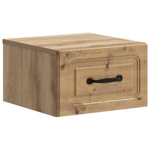 vidaXL V&auml;ggmonterat S&auml;ngbord med l&aring;da Artisan-ek 34,5 x 33 x 20 cm