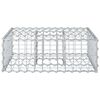 vidaXL Gabion upph&ouml;jd s&auml;ng Silver 60 x 60 x 20 cm Galvaniserat St&aring;l