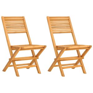 vidaXL Hopf&auml;llbara stolar 2 st 47x62x90 cm massivt tr&auml; i teak