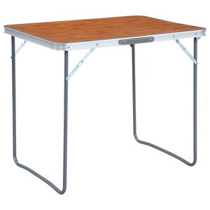 vidaXL Hopf&auml;llbart campingbord med metallram 80x60 cm