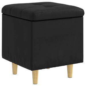 vidaXL Ottoman med f&ouml;rvaring Svart 40 x 40 x 45 cm Konstl&auml;der