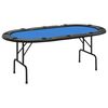 vidaXL Pokerbord f&ouml;r 10 spelare hopf&auml;llbart 207x106x76 cm bl&aring;