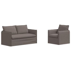 vidaXL Soffset 2 st Taupe Tyg