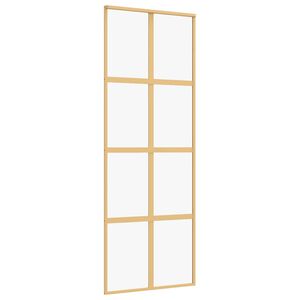 vidaXL Skjutdörr guld 76x205 cm klart ESG-glas och aluminium