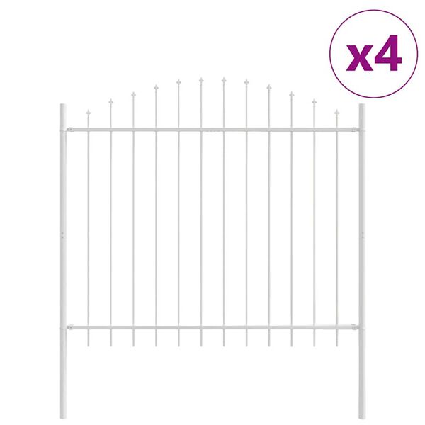 vidaXL Tr&auml;dg&aring;rdsst&auml;ngsel 4 pcs Vit 170 x 190 cm Pulverlackerat st&aring;l