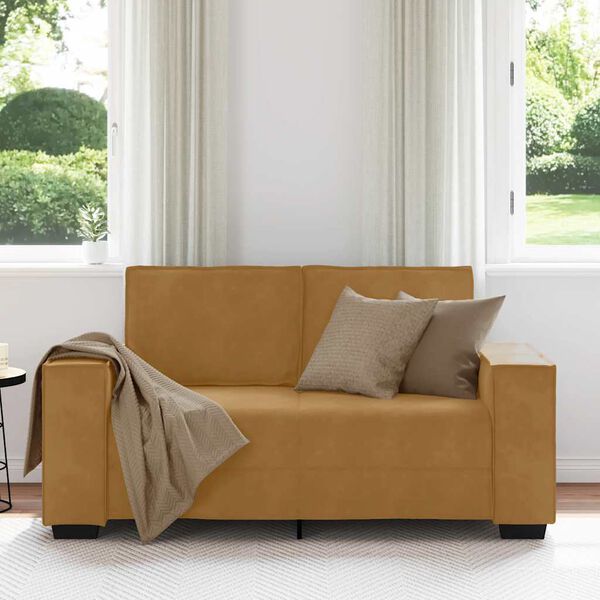 vidaXL 2-sitssoffa brun 160x78x84 cm sammet