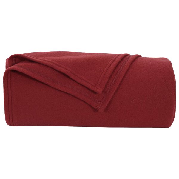 vidaXL Kastfilt Bordeaux R&ouml;d 240 x 220 cm Fleece