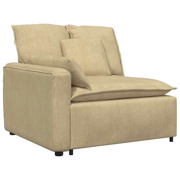 vidaXL Modulsoffa med fotpall och dynor manchestertyg gr&aring;gr&ouml;n