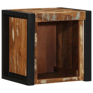 vidaXL S&auml;ngbord flerf&auml;rgat 40x35x40 cm massivt tr&auml; &aring;tervunnet