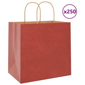 vidaXL Pappersp&aring;sar 250 st med handtag r&ouml;d 26x17x25 cm