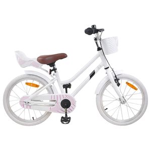 vidaXL Barncykel 18 Tum f&ouml;r 5-7 &aring;r gamla Vit