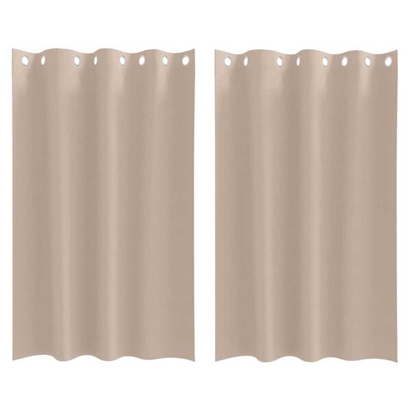 vidaXL M&ouml;rkl&auml;ggningsgardiner med Ringar 2 pcs Taupe 175 x 140 cm