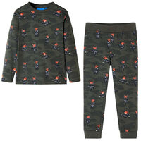 Pyjamas med långa ärmar för barn khaki 92