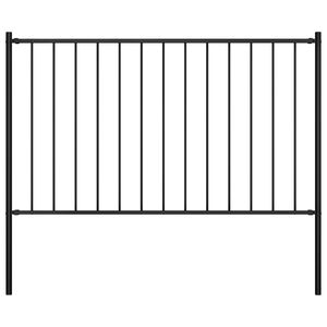 vidaXL Staketpanel Woerden med stolpar st&aring;l 1,7x1 m svart