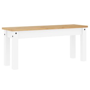 vidaXL Matb&auml;nk Panama vit 105x30x45 cm massiv furu