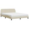 vidaXL Bed with Mattress "Dover" Cream 160x200 cm Fabric