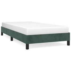 vidaXL S&auml;ngram utan madrass m&ouml;rkgr&ouml;n 90x200 cm sammet