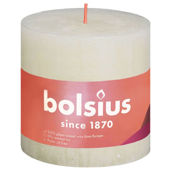 Bolsius Blockljus Shine 3-pack 100x100 mm mjuk p&auml;rla