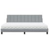 vidaXL Bed with Mattress "Hanko" Light Grey 200x200 cm Fabric