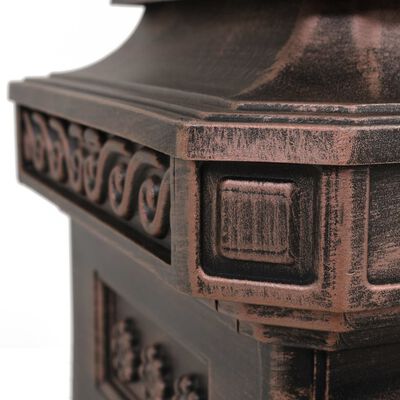 vidaXL Markpostlåda vintage stil rostfri aluminium brons