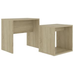 vidaXL Soffbord set sonoma-ek 48x30x45 cm konstruerat tr&auml;