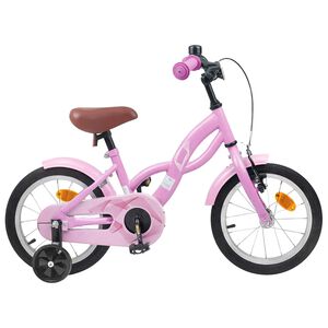 vidaXL Barncykel 12 Tum f&ouml;r 2-4 &aring;ringar Ljusrosa