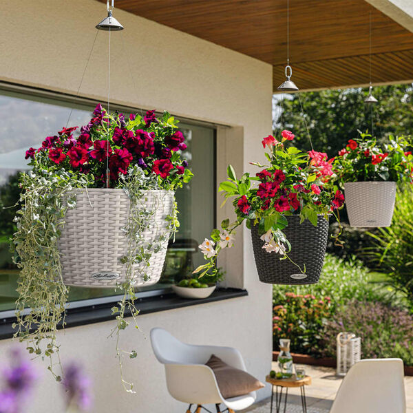 LECHUZA Hängande blomkruka NIDO Cottage 35 ALL-IN-ONE granit