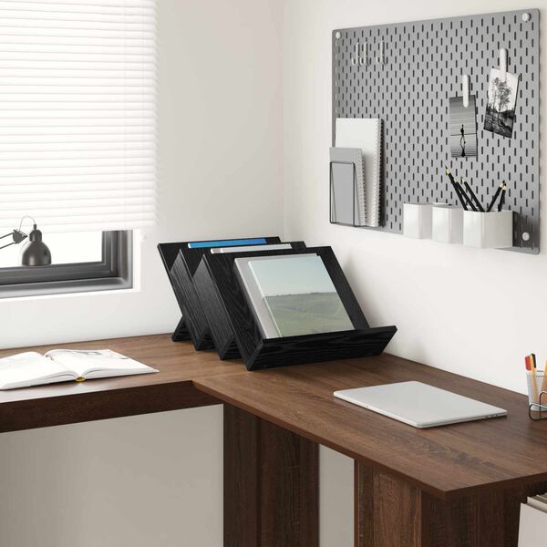 vidaXL Tidningshylla Svart Ek 53 x 40 x 28.5 cm Konstruerat tr&auml;