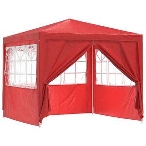 vidaXL Partyt&auml;lt R&ouml;d 250 x 250 x 240 cm PE och st&aring;l