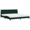 vidaXL Bed with Mattress "Hanko" Dark Green 200x200 cm Velvet