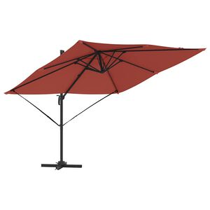 vidaXL Roma Parasol Röd 286 x 285 x 265 cm Polyester och aluminium
