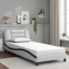 vidaXL Bed Frame without Mattress "Hvar" White and Black 90x190 cm Faux Leather