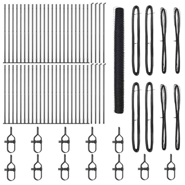 vidaXL St&auml;ngselstolpe Gr&aring; 100 x 1,6 m (36 mm n&auml;t) St&aring;l och PVC