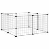 vidaXL Husdjursbur med 8 paneler svart 70x70x35 cm st&aring;l