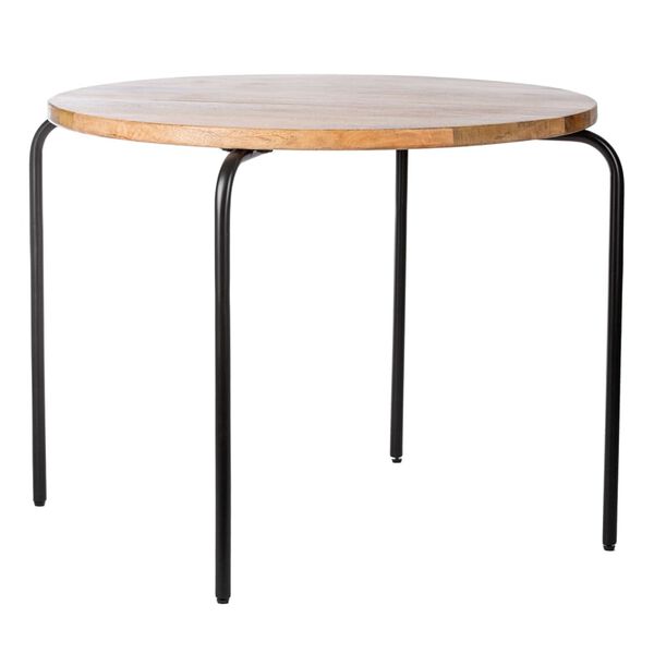 KidsDepot Lekbord Circle 72 cm mangotr&auml; svart