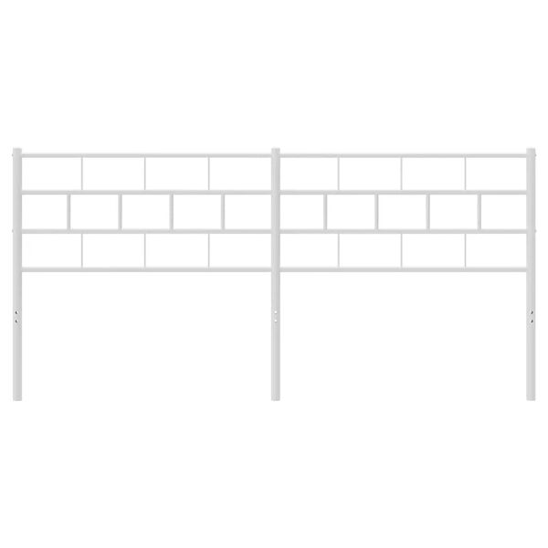 vidaXL Huvudgavel metall vit 193 cm