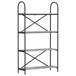 vidaXL Hyllsystem 4 niv&aring;er 80 x 30 x 146 cm Konstruerat tr&auml; Gr&aring; Sonoma
