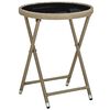 vidaXL Soffbord beige 60 cm konstrotting och h&auml;rdat glas