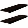 vidaXL Trappstegsmattor 2 pcs brunsvart 90x30x2 cm massiv ek