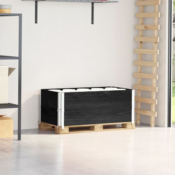 vidaXL Pallkragar 2 st svart 100x50 cm massivt furu