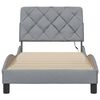 vidaXL Bed Frame with LED without Mattress Light Grey 80x200 cm Fabric
