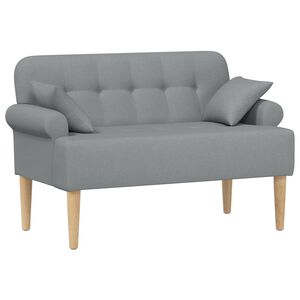 vidaXL Loveseat med knapprapport Ljusgr&aring; 120 x 65 x 79 cm Tyg