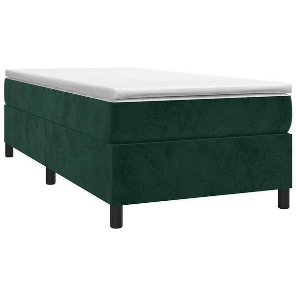 vidaXL Boxspring-s&auml;ngram m&ouml;rkgr&ouml;n 100x200 cm sammet