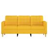 vidaXL 3-sitssoffa ljusgul 180 cm tyg