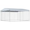vidaXL Hundkennel med tak f&ouml;r utomhusbruk 382x382x225 cm