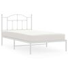 vidaXL S&auml;ngram med huvudgavel metall vit 100x190 cm