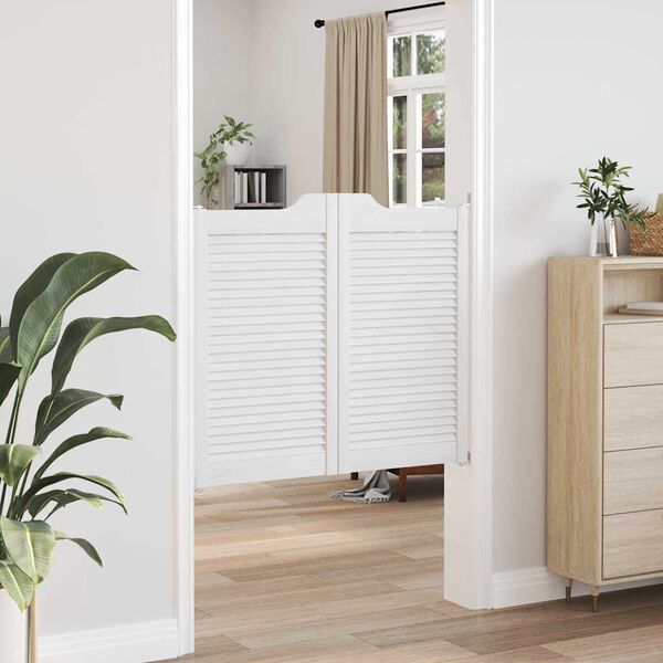 vidaXL Slagd&ouml;rrar lamelldesign 1-par vit 90x100 cm