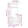 vidaXL Kl&auml;dh&auml;ngare Sonoma-ek 75 x 34 x 184 cm Konstruerat tr&auml;