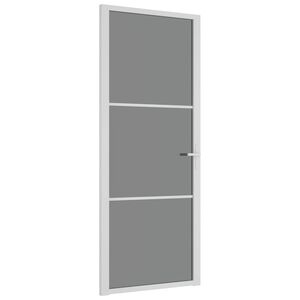 vidaXL Innerd&ouml;rr 83x201,5 cm vit ESG-glas och aluminium