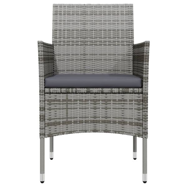 vidaXL Matgrupp f&ouml;r tr&auml;dg&aring;rden med dynor 7 delar gr&aring; och svart